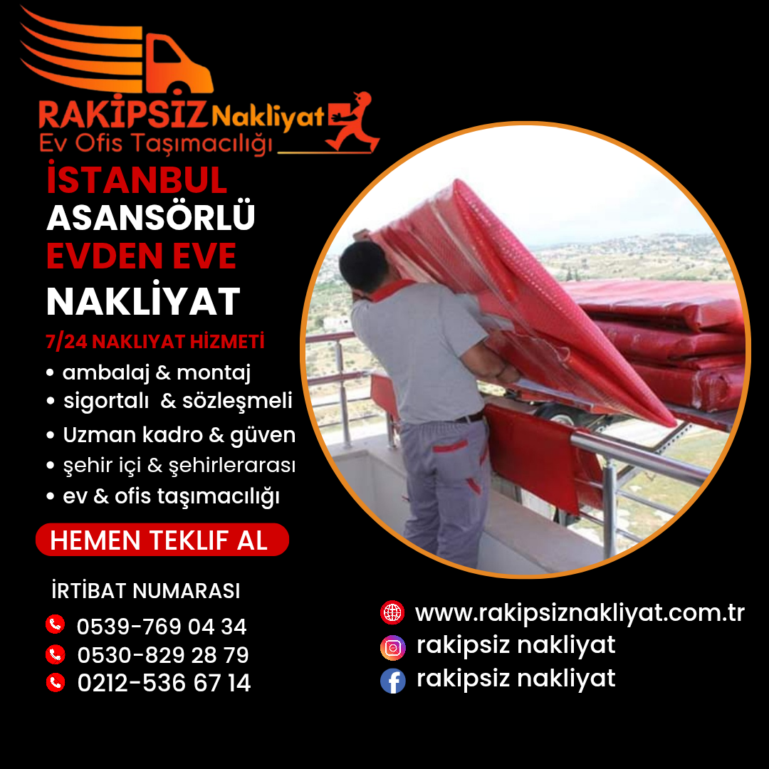 İstanbul asansörlü evden eve nakliyat