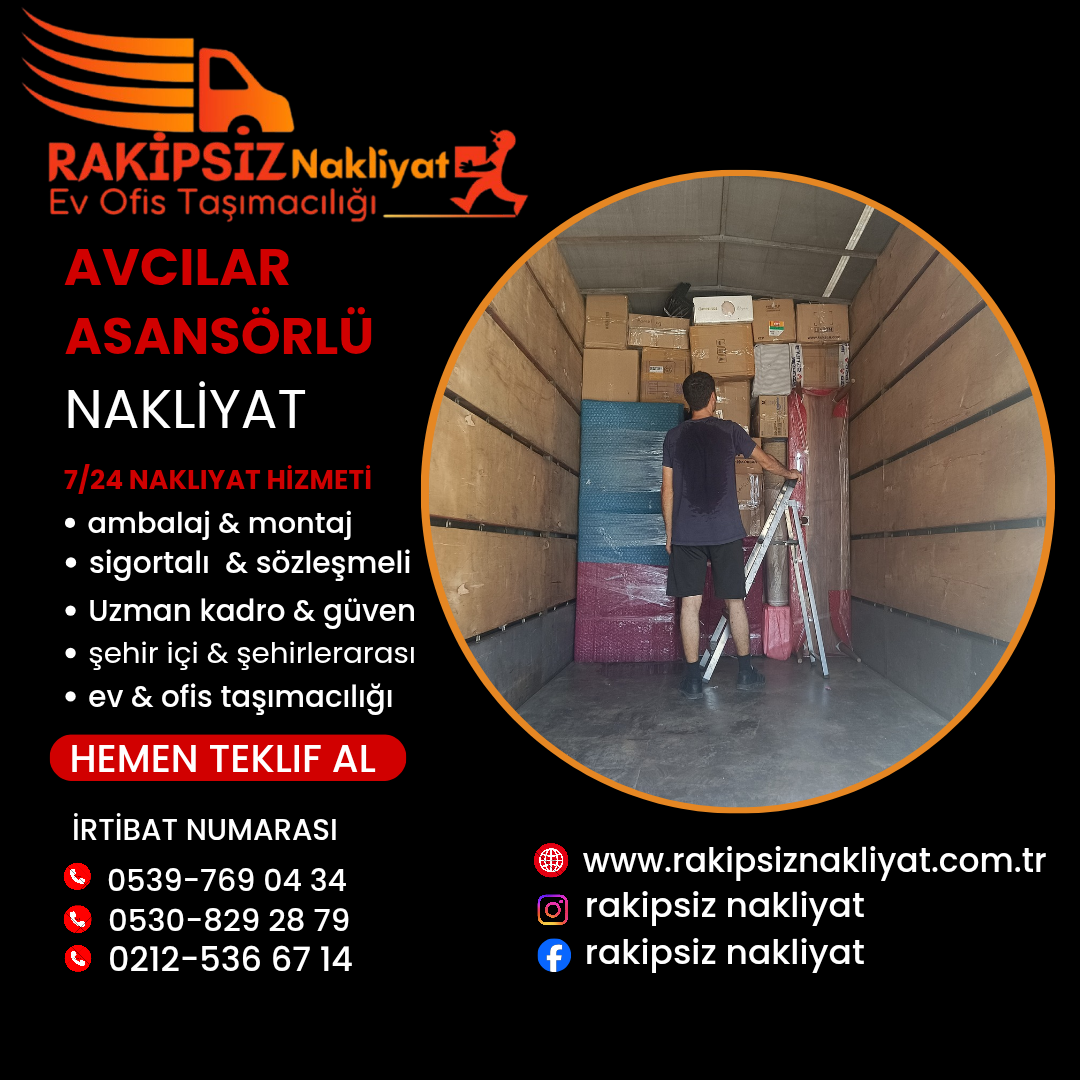 Avcılar asansörlü nakliyat