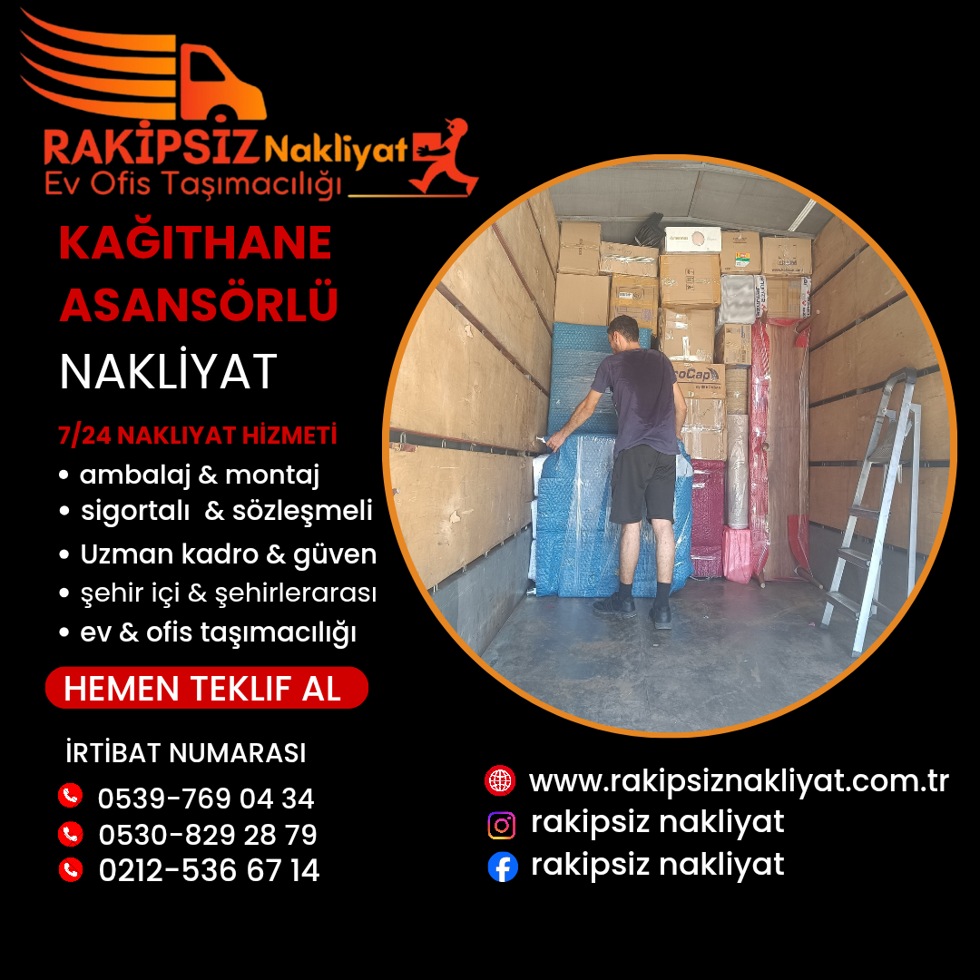 Kağıthane asansörlü nakliyat 