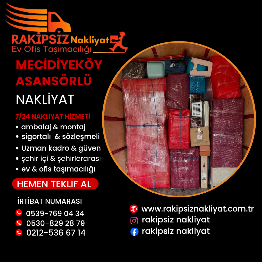 Mecidiyeköy asansörlü nakliyat