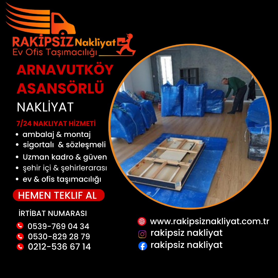 Arnavutköy asansörlü nakliyat 