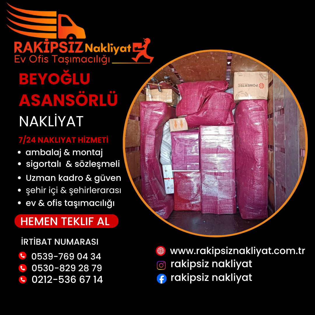 Beyoğlu asansörlü nakliyat