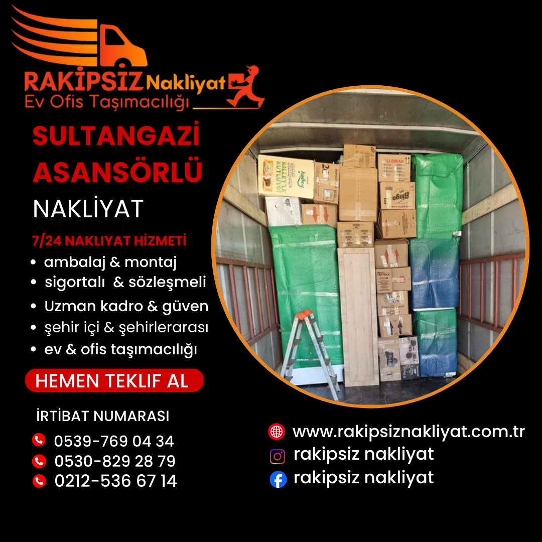 Sultangazi asansörlü nakliyat
