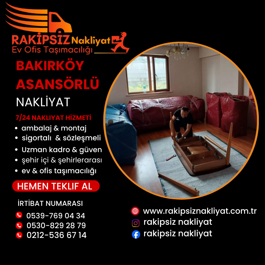 Bakırköy asansörlü nakliyat
