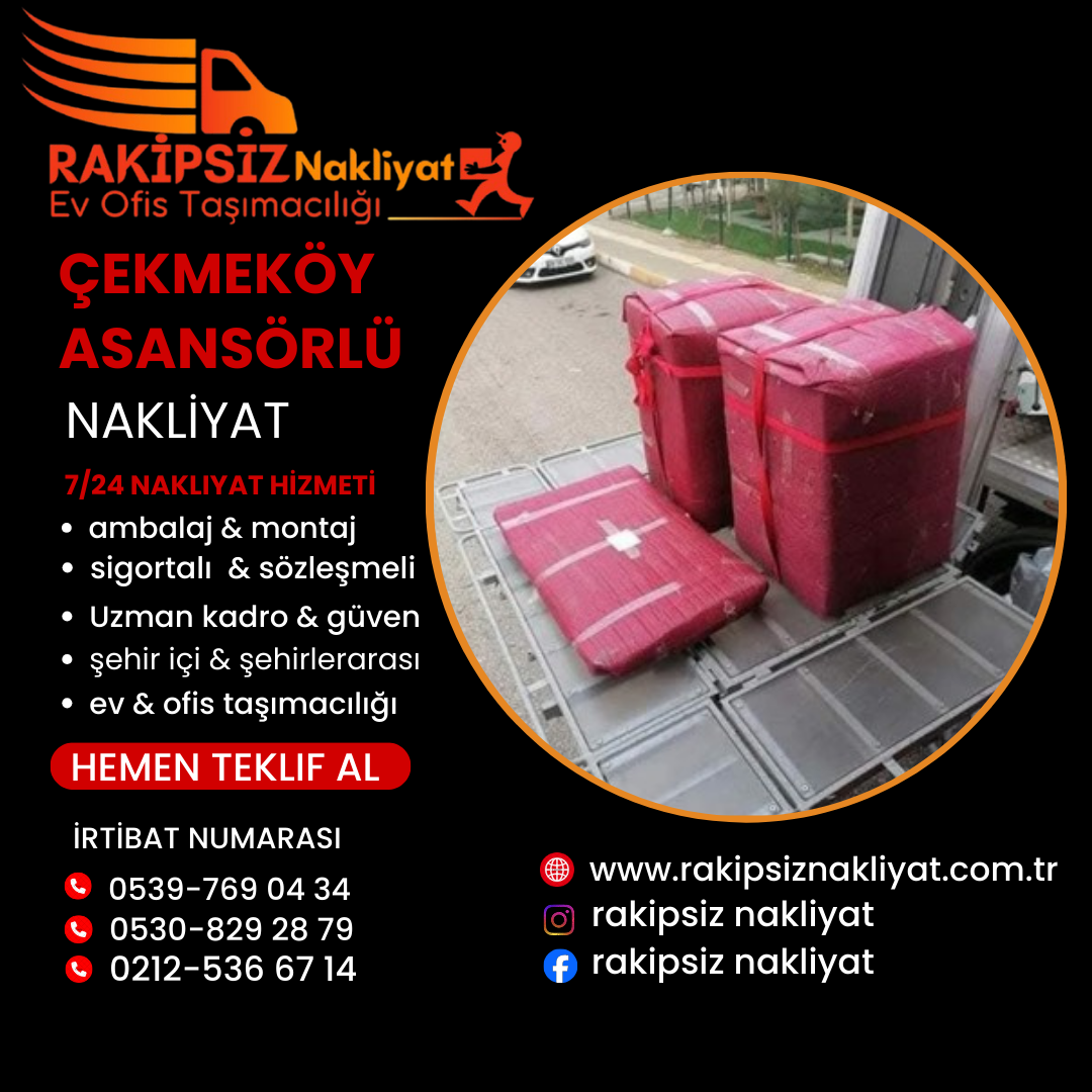 Çekmeköy asansörlü nakliyat 